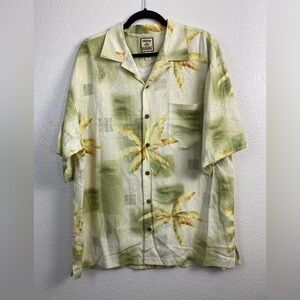 Tommy Bahama Green and Cream Casual Button Down Shirt